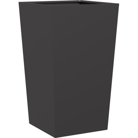 Vassoio per fioriera aiuola rialzata piante fiori terrazza giardino 45 x 45 x 75 cm acciaio nero 020037609