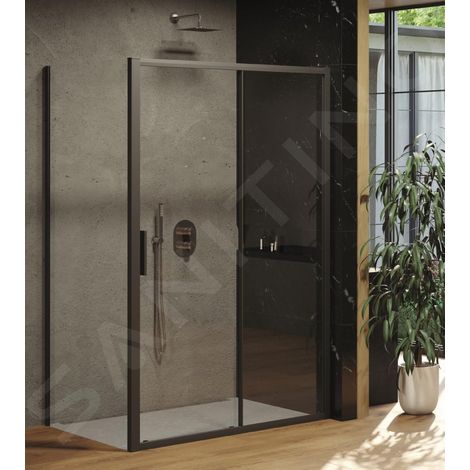 Ravak Blix - Paroi de douche BLSPS-80, 785-800 mm, noir/verre clair X9BM40300Z1 (1/2)