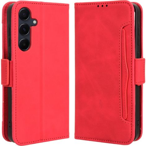 Étui à rabat pour Samsung Galaxy A35 5G, emplacement pour carte, rouge