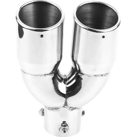 Embout Echappement Double Sortie,Double Tuyau D'éChappement De Voiture, Embouts De Silencieux, Double Sortie, Tuyau D'ExtréMité 63-76-220 En Acier Inoxydable (1/5)