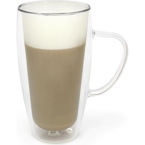 Cappuccino - Lot de 2 verres double paroi Cappuccino/Latte Macchiato, 400 ml