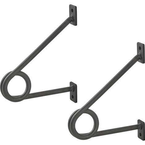 SOTECH Rundstabhalterung 120 x 150 x 20 mm für Garderobe & Küchenreling mit Stangen-Ø bis 30 mm, Rohstahl klar lackiert, 1 Paar