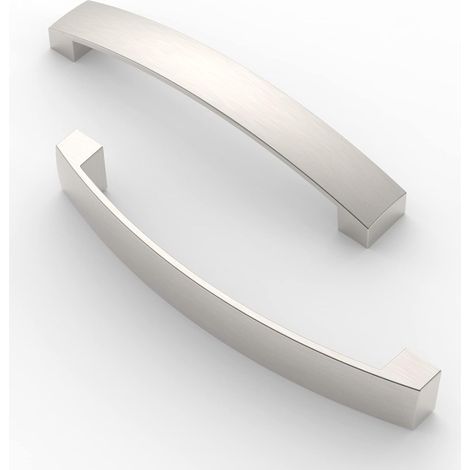 Möbelgriffe, 128 mm Lochabstand, Aluminiumlegierung, gebürstetes Nickel, Küche/Schlafzimmer (1/5)