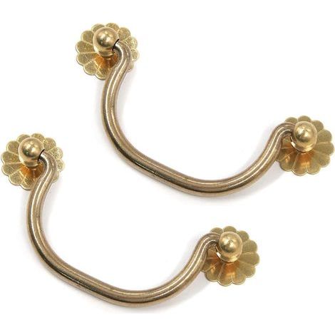 Schubladengriffe und -knöpfe aus massivem Messing, Vintage-Gold-Stil, für Schränke, Kommoden und Schubladen, dekorative Möbelgriffe, 2er-Set. (1/5)