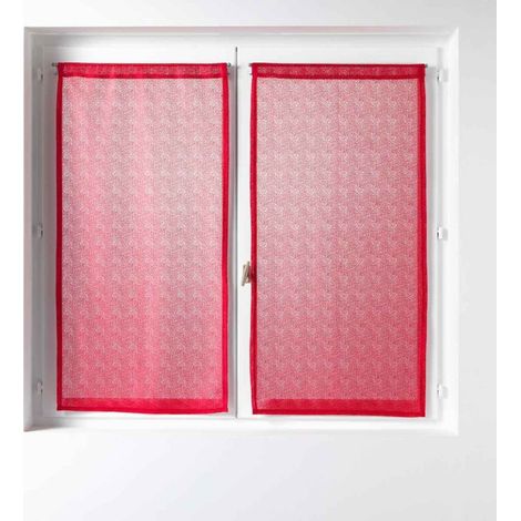 Paire de Voilages "Castille" 60x160cm Rouge (1/4)