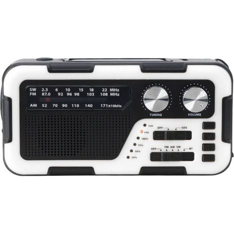 Tragbares Solar-Notfallradio, 2000 mAh, weiß (1/4)