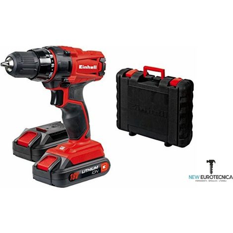 Einhell trapano avvitatore a batteria tc-cd 18-2 li 2 batterie valigetta caricab