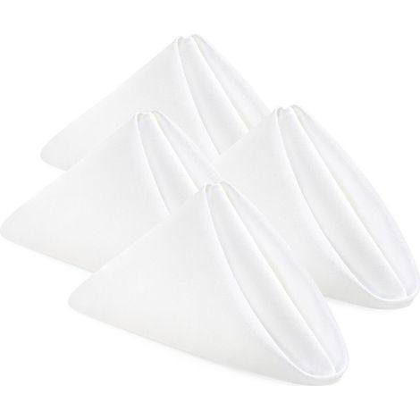 HOXILEELEO - Tovaglioli di stoffa – confezione da 24, riutilizzabili (bianco, 43 x 43 cm) (1/5)
