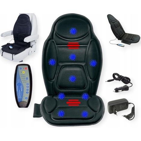 Esterilla de masaje vibratoria con calefacción. Potente masajeador para sillón. 9 motores.