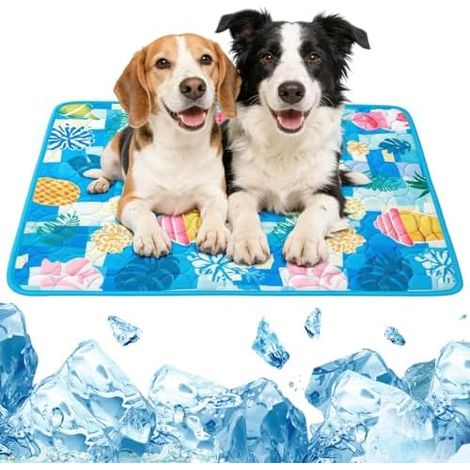 Kühlmatten Hunde, Kühltdecke für Hunde, Hundedecke Sommer für Haustiere, Washbares Haustier Kühlmatte, für Kleine und mittelgroße Haustiere (Farbe 01, XL) (1/5)