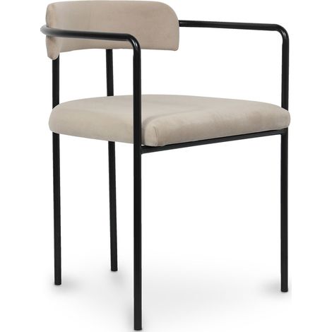 Upholstered Dining Chair - Velvet - Garne Taupe (1/5)