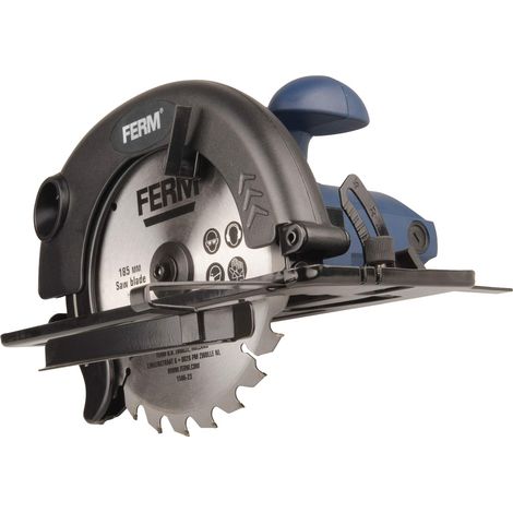 Scie circulaire 1200W - 185mm - Verrouillage de la broche - Plaque de base réglable (45 et 90 degrés) - Lame de scie TCT et guide parallèle inclus (1/5)