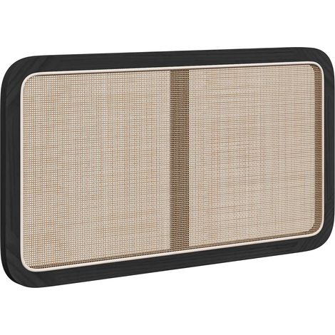 Headboard with Headboard Black 100 x 55 x 3 cm Rattan vidaXL