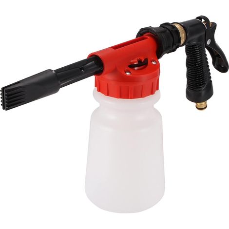 Pistolet à mousse Snow Foam - PUR - Pulvérisateur 2 en 1 pour mousse et eau - 1 pièce - Pour voitures, motos et façades - Blanc (1/5)