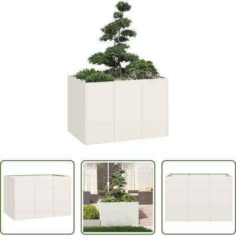 Balkonkasten -  Pflanzgefäß Weiß 120x80x80 cm Stahl (1/5)