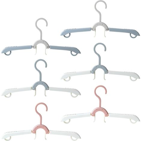 6 cintres pliables, antidérapants, pour vêtements délicats, voyage, maison, hôtel, camping. (1/5)