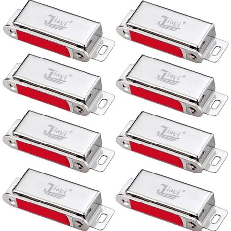 Aimants de Cabinet Jiayi 8 Pièces Attrape-Porte Magnétique Forte 30kg Tirez Magnétique Cabinet Attrape Serrures Quincaillerie Aimants de Porte en Acier Inoxydable,70mm (1/5)