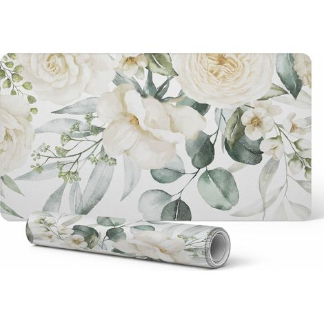 Alfombrilla de escritorio moderna para teletrabajo, estampado floral vintage, 90x45 cm