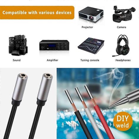 Câble de remplacement de 30 cm avec connecteur femelle 3,5 mm vers fils nus pour casque audio (1/4)