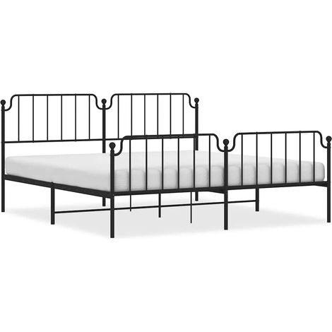 Maison Exclusive - Giroletto con Testiera e Pediera Metallo Nero 193x203 cm (1/5)