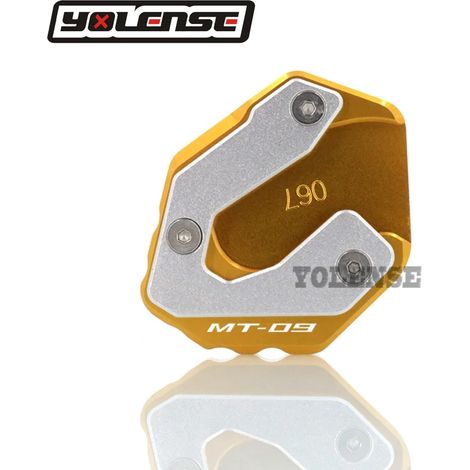 (Gold-MT09) Compatible avec YAMAHA MT-09 MT 09 MT09 Tracer 900 XSR900 : béquille latérale, extension et support pour une meilleure stabilité. (1/3)