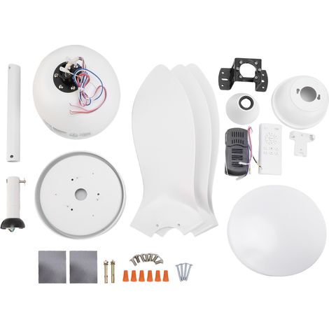 Ventilateur de plafond de 38 pouces avec lumière, télécommande, silencieux, variable, LED, 6 vitesses, moteur réversible, pour chambre à coucher et salon (1/5)