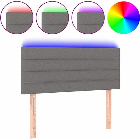 Maison Exclusive - LED Kopfteil Dunkelgrau 90x5x78/88 cm Stoff (1/5)