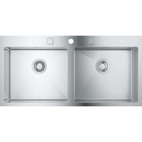 Grohe - Lavello K800 con scarico automatico, 102x56 cm, acciaio inox spazzolato 31585SD1 (1/4)
