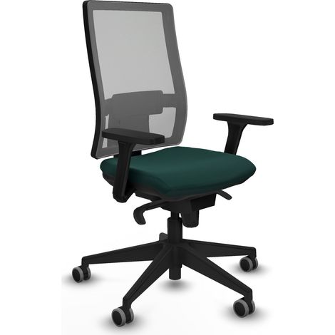 Horna sincro malla gris similpiel verde botella brazos 3D base piramidal  ruedas 65mm engomadas (1/5)