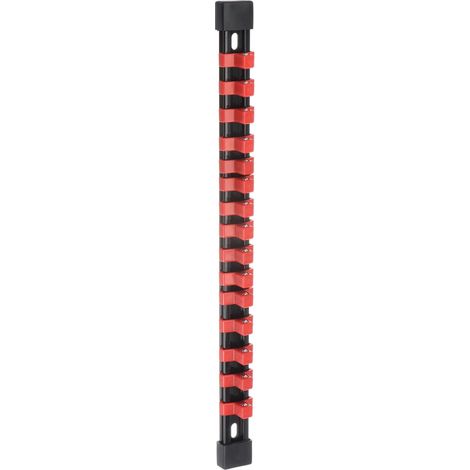 Organisateur de douilles Sourcing Map, 15 clips pour 3/8", portable, en plastique ABS, avec rails