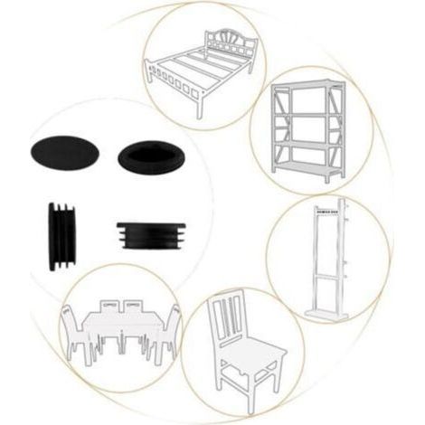 Packung mit 20 ovalen Kunststoffkappen für Gartenstuhlbeine, Rohre, Tische, Stühle und andere Möbel. 20 x 40 mm. (1/5)