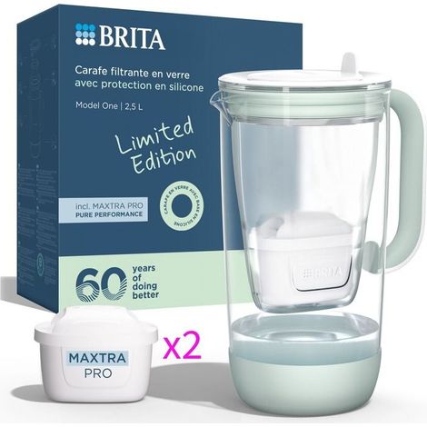 BRITA Model One 2,5 L Carafe en verre avec filtre système, 2 cartouches MAXTRA PRO Pure Performance (1/4)