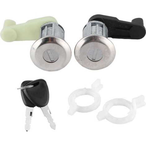 Paire de cylindres de serrure de porte avec clé 7701468981 pour Megane I Scenic Clio II Thalia (1/4)
