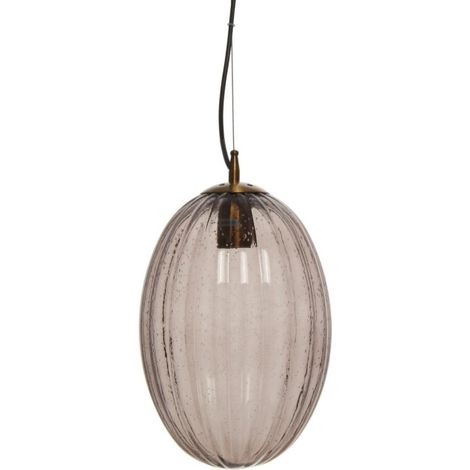Lampe Suspension en Verre "Virgina" 36cm Gris (1/4)