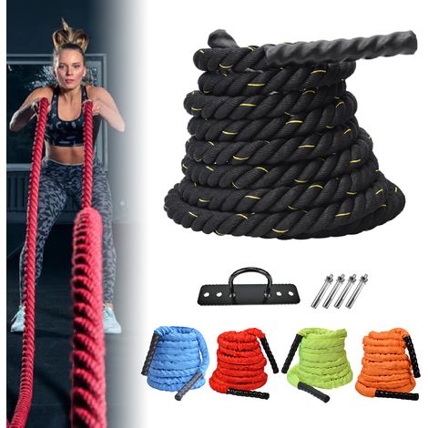 Corde de combat résistante à la traction, flexible et robuste, pour entraînement fitness et exercices intensifs (1/5)
