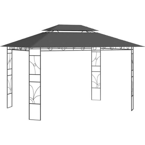 Belvedere 4x3x2,7 mètres, couleur anthracite, 160 g/m² (1/5)
