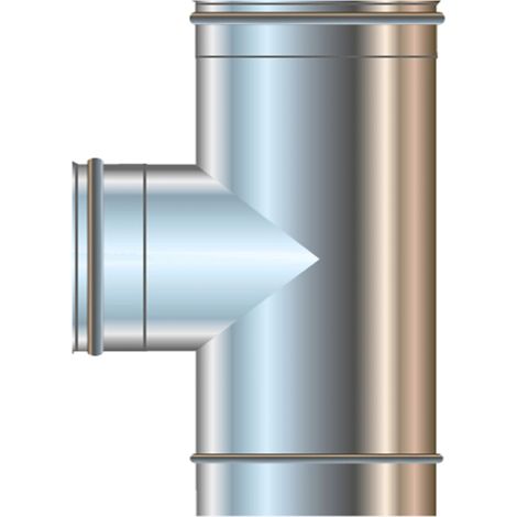 Raccordo a tee mod. A T monoparete cromato Ø100 90° EUROPROFIL