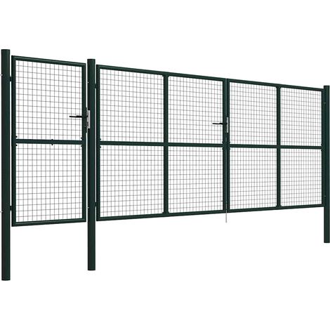 Maison Exclusive - Gartentor aus Stahl 500 x 150 cm Grün (1/5)
