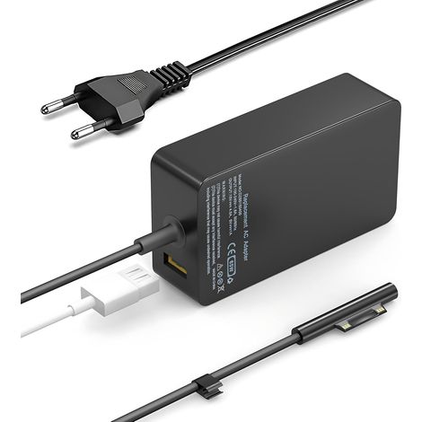 Chargeur Surface Pro 65W Alimentation Adaptateur Chargeur pour Microsoft Surface Pro 11/10/9/8/7/7+/6/5/4/X,Surface Laptop 7/6/5/4/3,Surface Book 3/2 & Surface Go 4/3/2,Tablette Windows 1796 1800 (1/5)