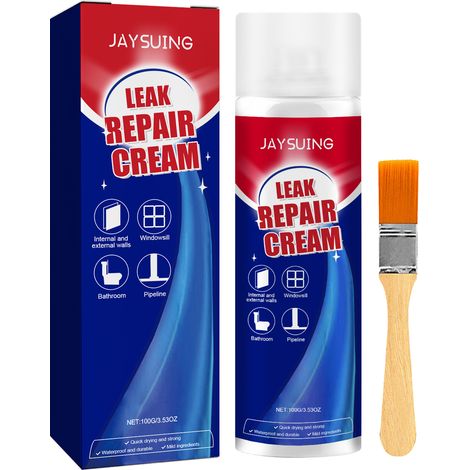 Jaysuing - Produit de réparation anti-fuites : produit de réparation résistant aux hautes températures, imperméable et anti-humidité pour les canalisations et les murs de salle de bains (1/5)