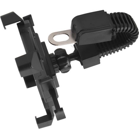 Support téléphone universel pour moto, scooter et vélo avec serrage 4 mâchoires et angle réglable - Matériau ABS durable (1/5)
