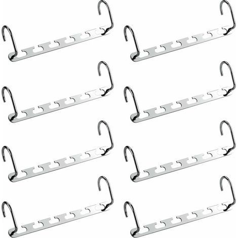 8Pcs Cintre Multiple Porte-Manteaux, Porte Cintres Gain de Place pour Dressing, Organisateur de Cintre Magique en Métal, Rangement de Chemises,Vestes,Vêtements dans Penderie,Placard,Armoire (1/5)