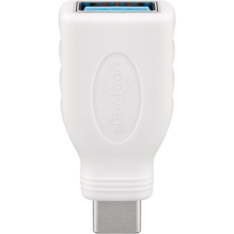 goobay 66262 USB-C/USB-A Adaptador OTG Super Speed para conectar Cables de Carga - Convierte la Toma USB-C en una Toma USB-A