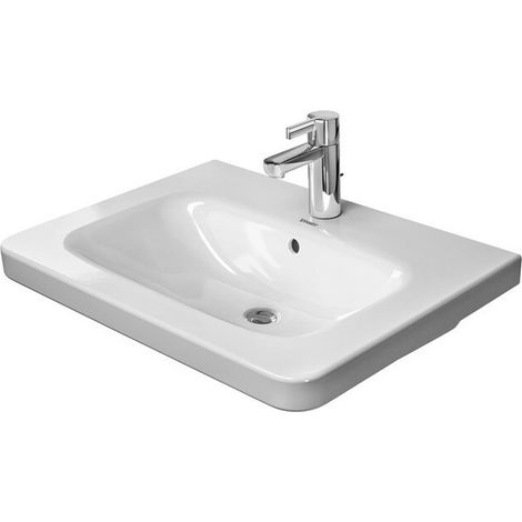 Lavabo meuble Duravit DURASTYLEavec trop plein plage de robinettrie 650x480mm 1 trou de robinetterie blanc