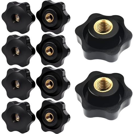 10 - Écrou Papillon - Bouton De Serrage - Fixation Manuelle Sans Outils - Pour Meuble Et Équipement Industriel - Noir Et Argent - M5x32