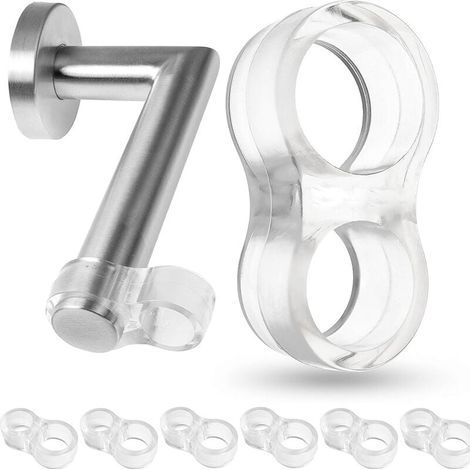 Tope de puerta - juego de 6, transparente, tope de puerta doble - amortiguador de puerta - protección de puerta - cuña de ventana - instalación fácil y rápida, protección de paredes y muebles (1/4)