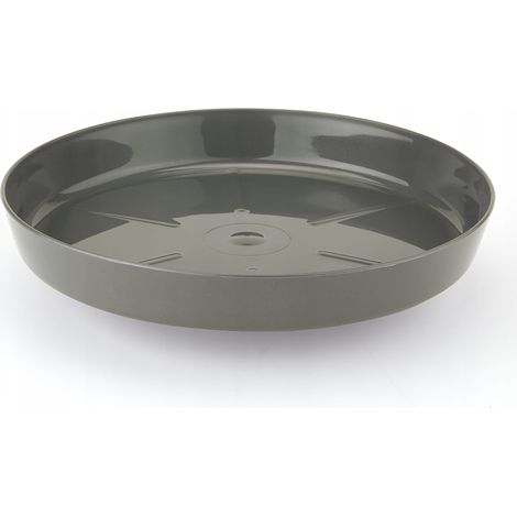 Anthrazitfarbener Blumentopfuntersetzer 16,9 cm, Kunststoff
