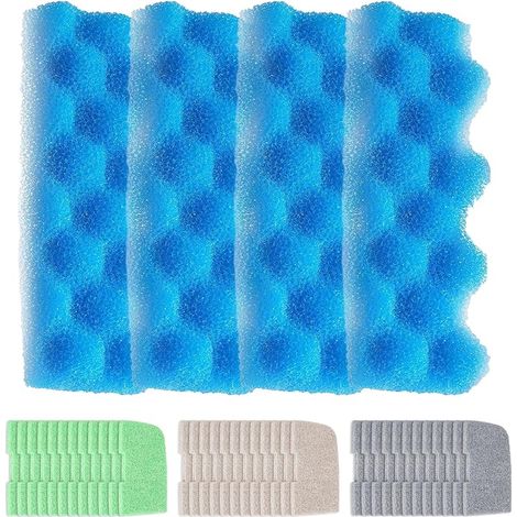 Lot de 40 filtres de rechange pour aquarium compatibles avec les filtres d'aquarium Fluval 306/307 avec 4 mousses biologiques, 36 extracteurs d'ammonia (1/5)