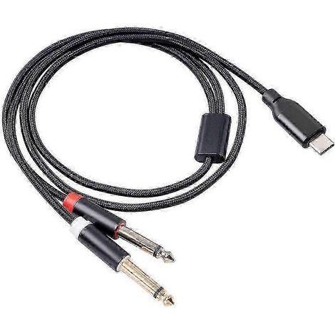 Câble Audio Stéréo USB-C vers Double Jack 6,35 mm, 1 m, pour Smartphones et Haut-Parleurs (1/5)
