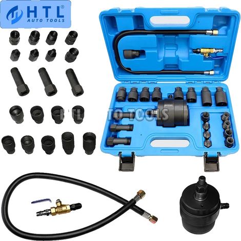Kit d'outils pour extracteur d'injecteurs, matériau en acier, pression d'entrée 5-8 bars, large compatibilité, marteau-piqueur professionnel inclus, plusieurs adaptateurs (1/5)